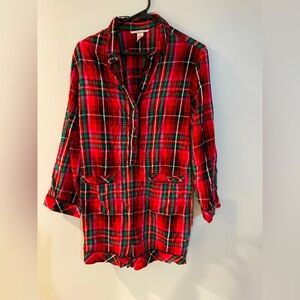 VICTORIA'S SECRET Flannel PJ Romper, Size S
